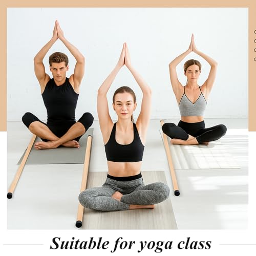 5ft Bamboo Yoga Stick Set - 6 Pcs Non-Slip Stretching Tool