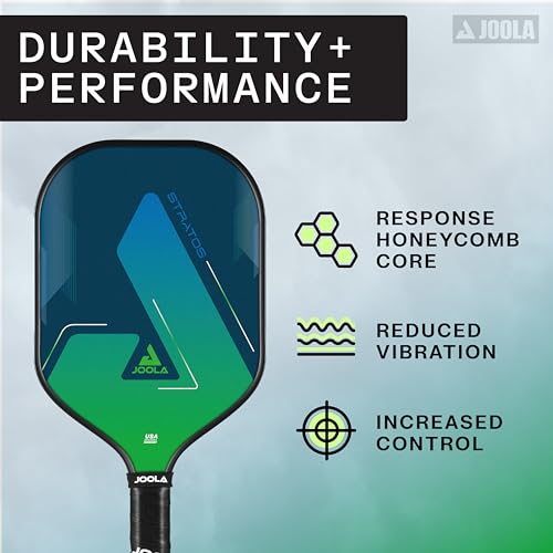 JOOLA Stratos Pickleball Paddle - Green Lightweight Fiberglass Core, USAPA Approved