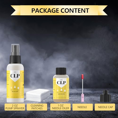 Gun Cleaning Kit with CLP Oil - 2oz & 1oz Needle Oiler
