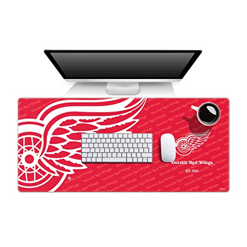 NHL Desk Pad - Water-Resistant with Non-Slip Rubber Backing - Detroit Red Wings