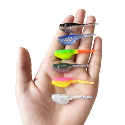 Crappie Lures Kit - Soft Plastic Fishing Lures, 24 Packs - Green-Yellow-Red