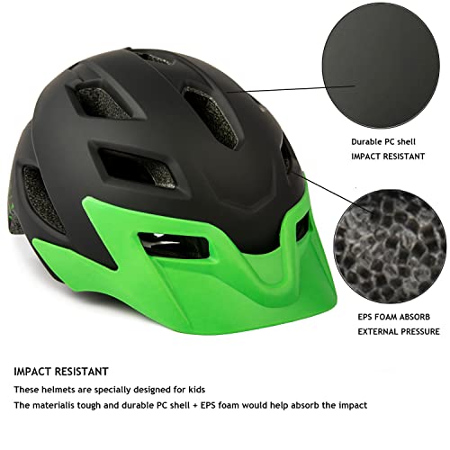 Kids Bike Helmet - Adjustable Safety Lightweight for Ages 5-8 - Black / Small