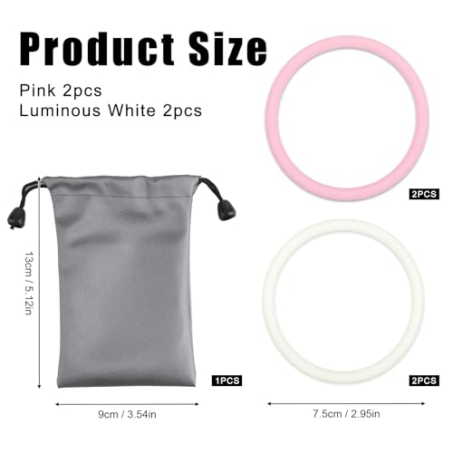 Silicone Patellar Tendon Knee Support Straps - Pink & Luminous White (4 Pack)