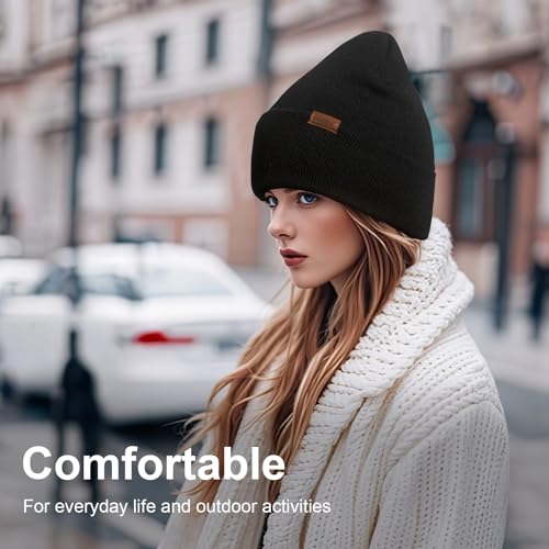 Light Gray Unisex Knit Cuffed Beanie Hat - One Size