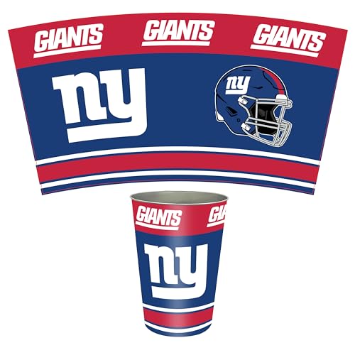 New York Giants Wastebasket - 15" Tin Trash Bin with Logo