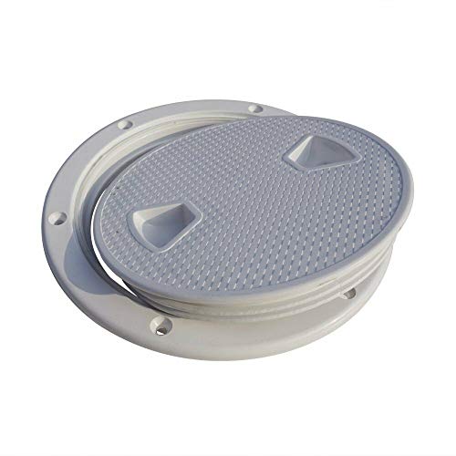4-Inch Marine Non-Slip Inspection Deck Plate Hatch - White
