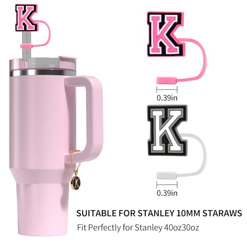 Initial Straw Cover and Charm Set for 10mm Tumbler Straws - Letter K