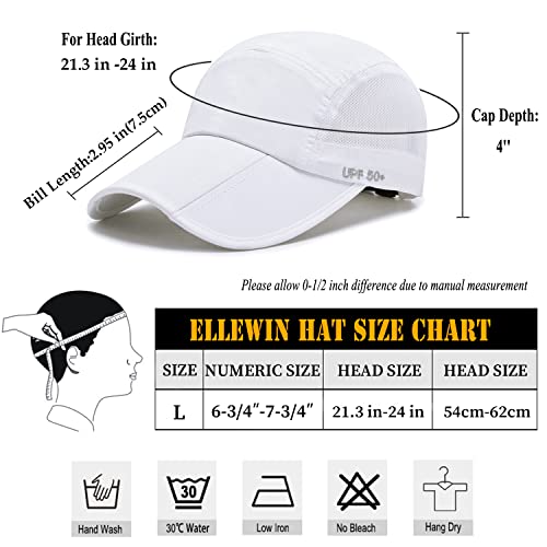 Unisex Baseball Cap UPF 50 Unstructured Hat with Foldable Long Large
