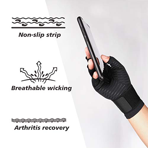THX4COPPER Compression Arthritis Gloves Small-Medium with Adjustable Strap