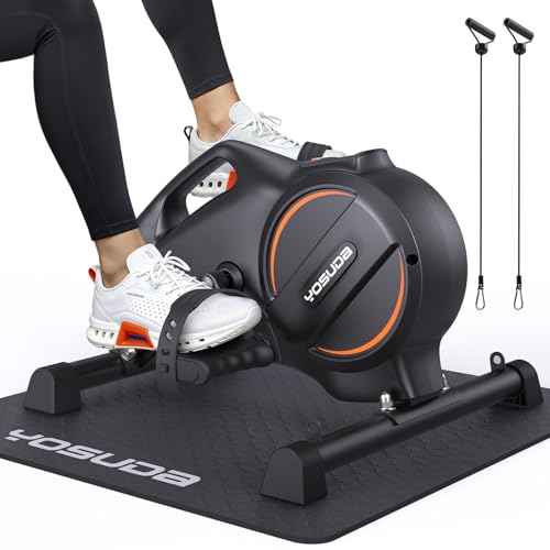 Under Desk Bike with 16-Level Resistance & Bluetooth App - Black-Orange