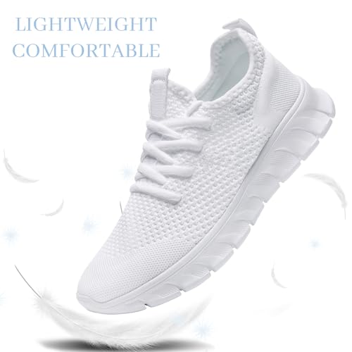 RJYWGS Unisex Tennis & Sports Sneakers - White, Men’s & Women’s Sizes 6/5