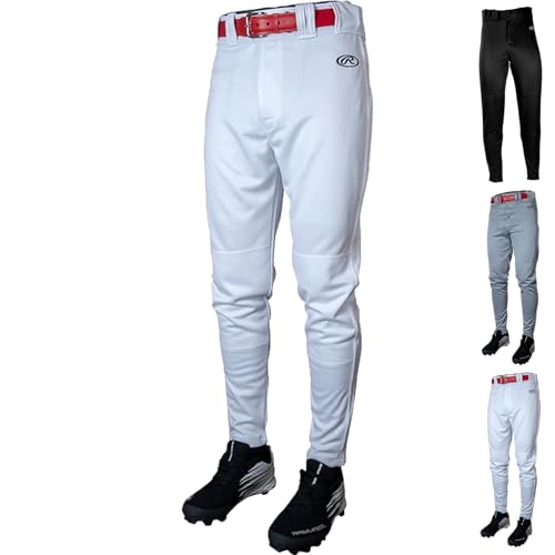 Rawlings Boy's Launch Baseball Pants White X-Large Tapered Jogger Fit