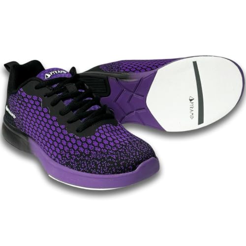 Lightweight Women's Seamless Mesh Bowling Shoes - Black/Purple