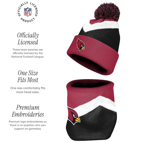 NFL Team Color Neck Warmer Gaiter & Beanie Hat Set - Unisex