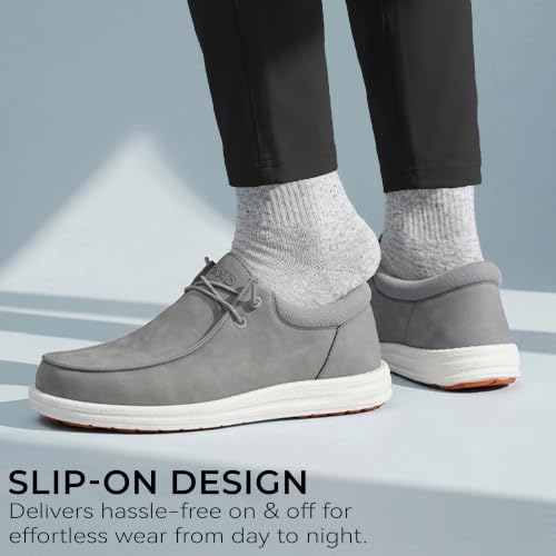CENNID Men's Wide Spikeless Golf Shoes Slip On Loafers 9.5 Wide – Grey