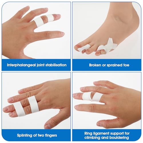 Athletic Finger Tape - 0.5 Inch x 10 Yard, 3 Rolls, White