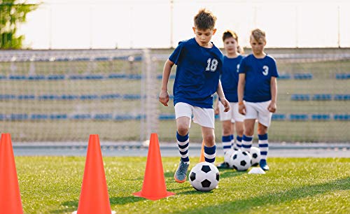 12-Inch Traffic Training Cones Set of 12 - Orange Plastic Agility Markers