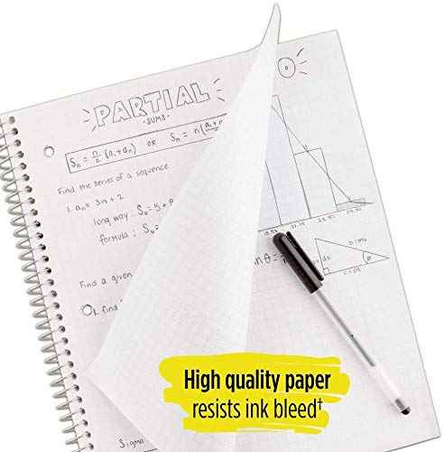 Five Star Spiral Notebook, 1 Subject, Graph Ruled Paper, 100 Sheets, 11" x 8-1/2", Color Will Vary, 4 Pack (06190)