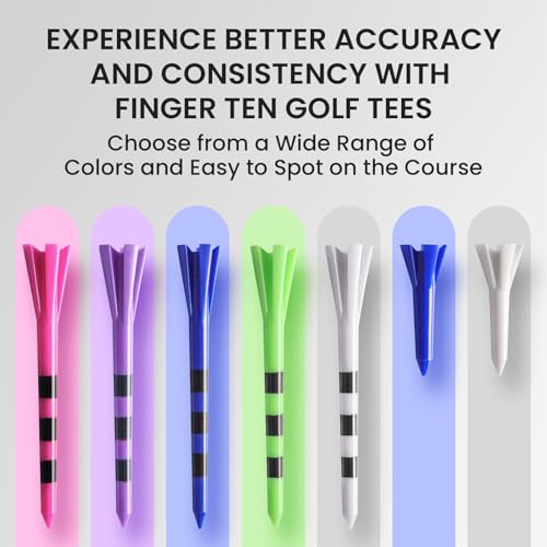 Unbreakable Golf Tees Pack - 80 Driver Tees (3 1/4" & 2 3/4") + 20 Iron Tees (1 1/2") - Blue
