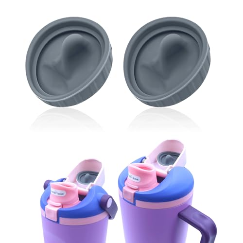 2pcs Silicone Water Bottle Stopper Replacement for 30oz 40oz Tumblers - Gray