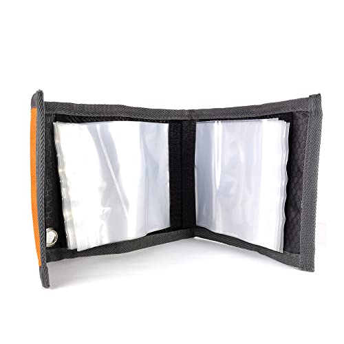 Fishing Tackle Binder Wallet - 10 Pocket Leader & Tippet - Orange