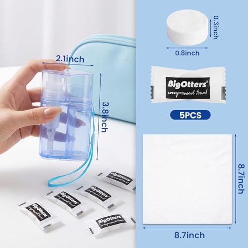 Portable Compressed Towels with Water Dispenser - 5 Pack