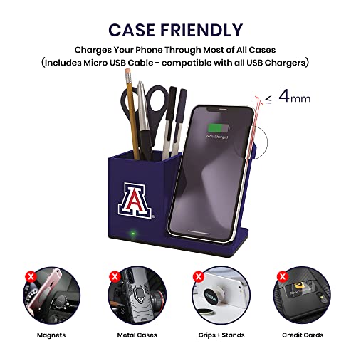 NCAA Wireless Charging Desktop Organizer & Phone Stand