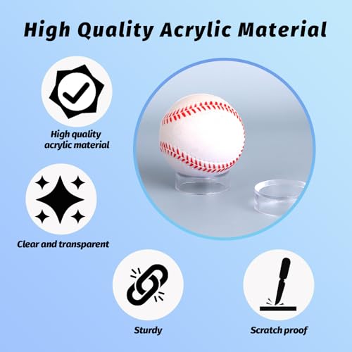 9-Pack Acrylic Ball Display Stands - Round Sphere Holders