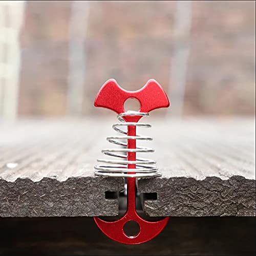 10Pcs Fishbone Deck Tent Stakes with Spring Buckle - Black
