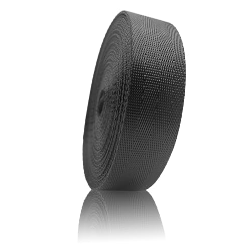 Heavy Duty Nylon Webbing Strap - 1 Inch x 10 Yards - Black