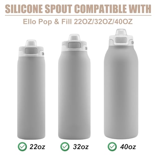 Silicone Spout Replacement for Ello Pop & Fill - Brown, 2 Pack