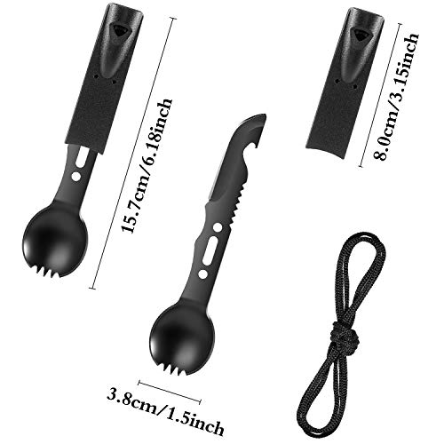 Multi-Functional Stainless Steel Camping Spork Set - 2 Pack