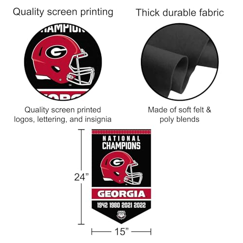 Georgia Bulldogs 15x24 Inch Felt Football Team Banner - Officially Licensed
