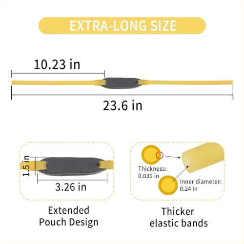 Heavy Duty Slingshot Replacement Bands - Natural Latex Elastic - 2 Pcs