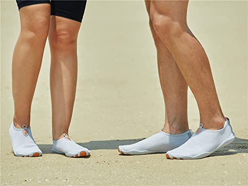 Quick-Dry Aqua Socks for Water Sports - Light Grey, Men 7/Women 8