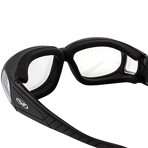 Global Vision Motorcycle Safety Sunglasses Fits Over Most Glasses 2-pack Smoke and Clear Day & Night Usage Meets ANSI Z87.1 Safety Glasses Foam Padding