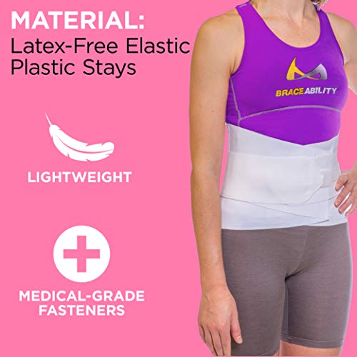 BraceAbility Women's Medium Back Brace for Lower Back Pain, Lumbar Support Belt, Discreet & Adjustable