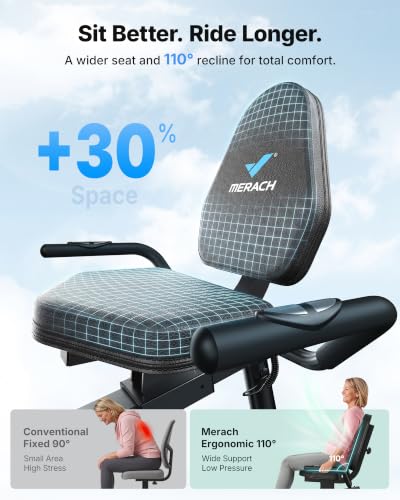 Recumbent Exercise Bike with Bluetooth App & Heart Rate Monitor - S08