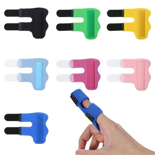 7 Pcs Finger Splint Set - Large Breathable Thumb Brace for Injury Support