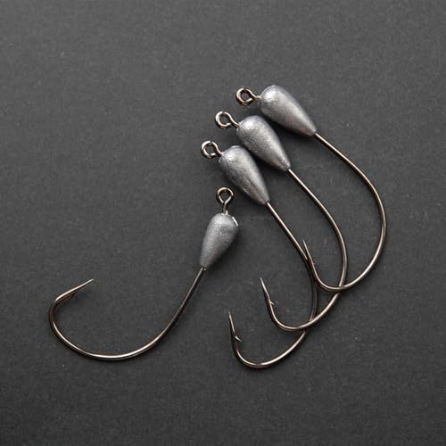 Tube Jig Heads for Bass Fishing - 3/16oz 3/0 Hooks, 15 Pack