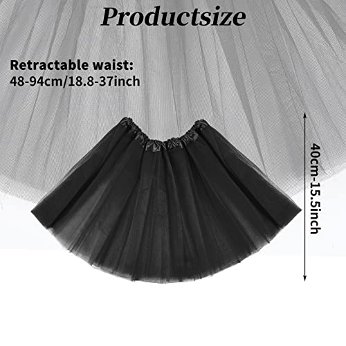 Women's Black Tulle Tutu Skirt - 3 Layer Dance Prom Skirt