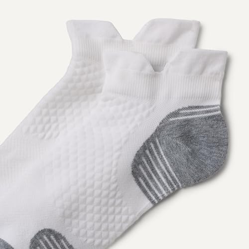 Cushioned Women's Low Cut Running Socks with Arch Support - White (8-12)