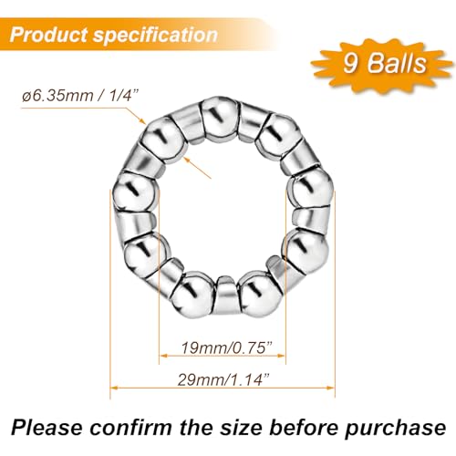 1/4" Crank Bearing Set - 4PCS Stainless Steel Bike Bearings