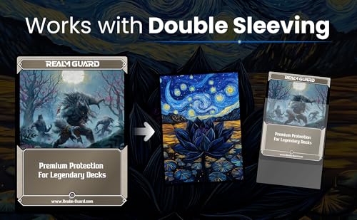 Realm Guard Graphene Textured Matte TCG/MTG Card Sleeves - Starry Starry Black Lotus, 100ct