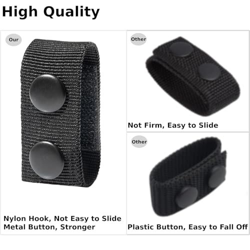 4-Pack Nylon Duty Belt Keepers with Double Snaps