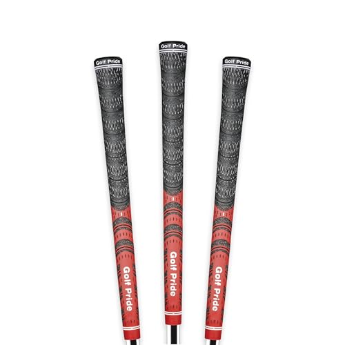 Golf Pride MCC Golf Club Grip 3-Pack, Red, Standard & Midsize, Moisture-Wicking & Textured