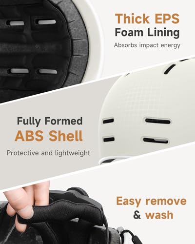 Adjustable Bike Helmet for Adults - Safety Certified, Medium, White