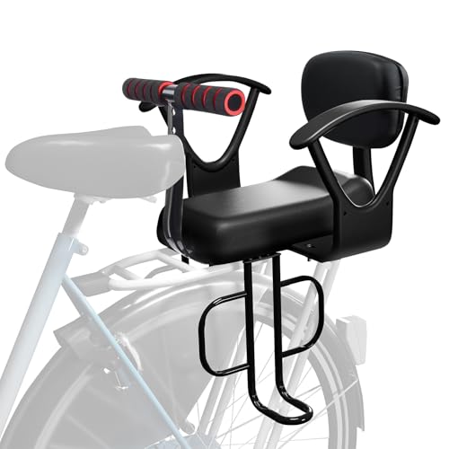 Rear Child Bike Seat - Black, Adjustable Design for Kids 2-8