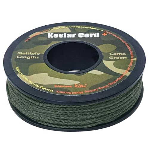 Braided Kevlar Survival Cord - Camo Green 200Lb 1.1mm x 30Ft