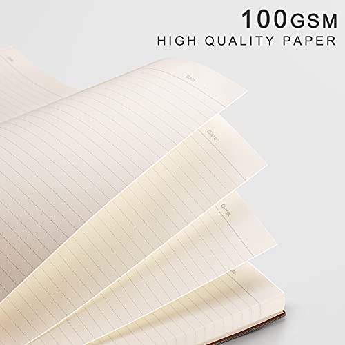 EMSHOI Ruled Leatherette Notebook B5 Size, 204 Pages, Black